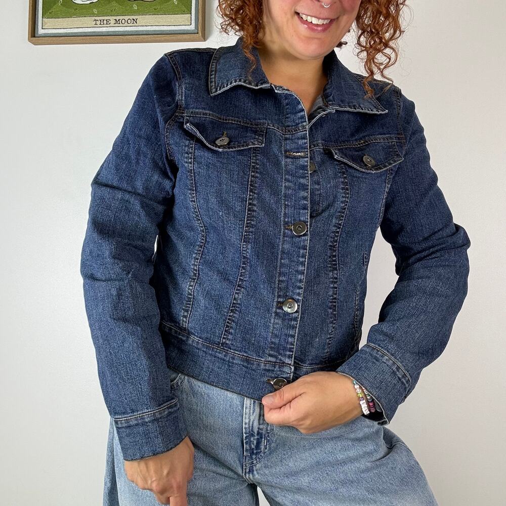 Dark stretch denim jacket size 1X